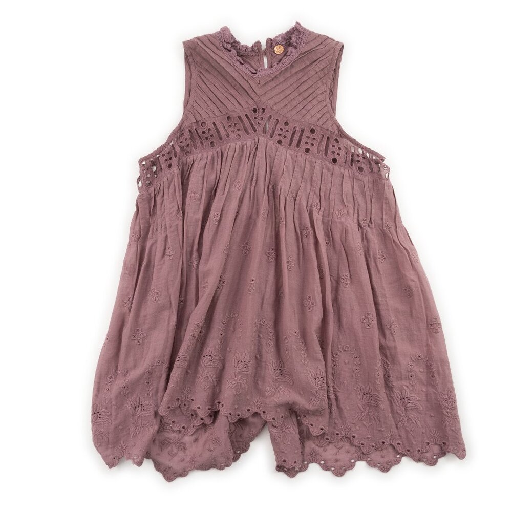 Free People Mauve Eyelet Sleeveless Tunic
